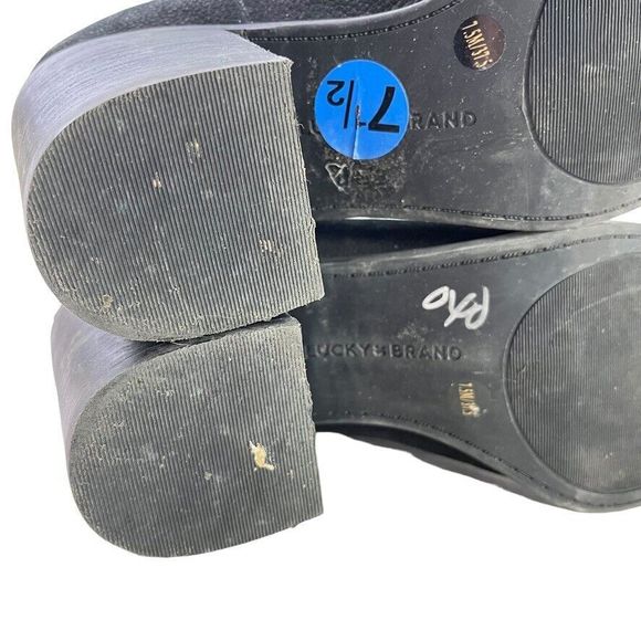 Lucky Brand Womens Kassidy Open Toe Block Heel Ankle Boots Booties Leather 7.5 - Picture 14 of 16